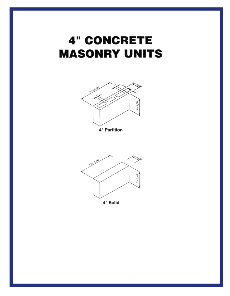 4" Concrete Masonry Units